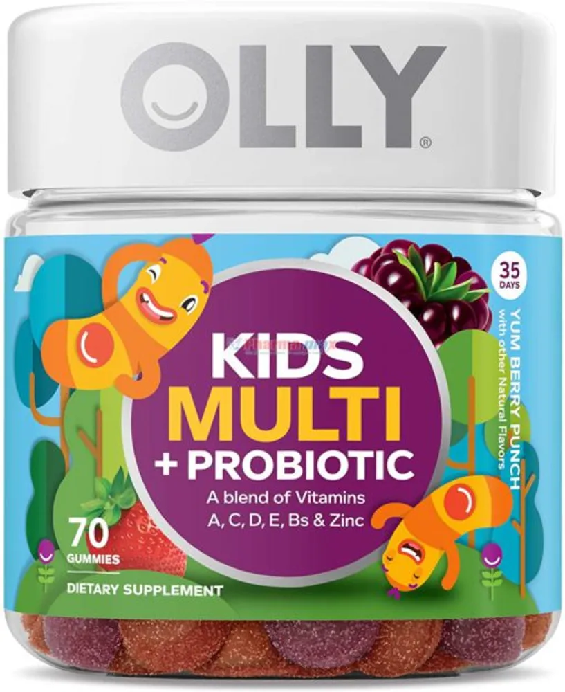 Olly Kids Multivitamin + Probiotic Berry Punch Flavor 70 Gummies