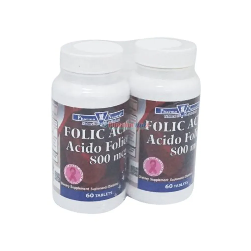 Pharma Natural Folic Acid 800mcg 2/60 Tablets