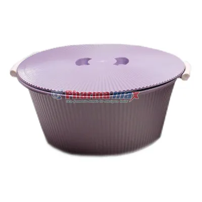 VIOLET RND BUCKET W/LID 12LT