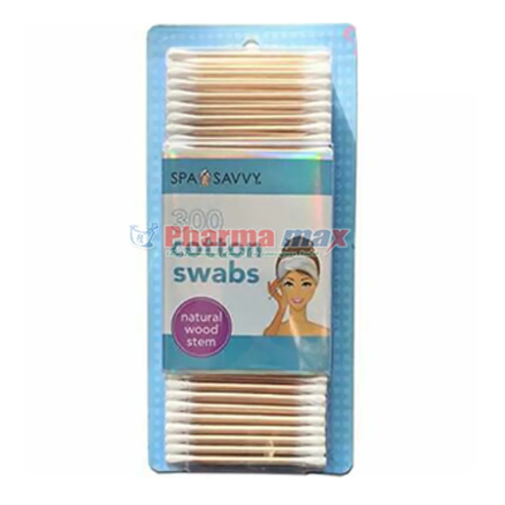 Spa Savvy Wood Cotton Swabs 300