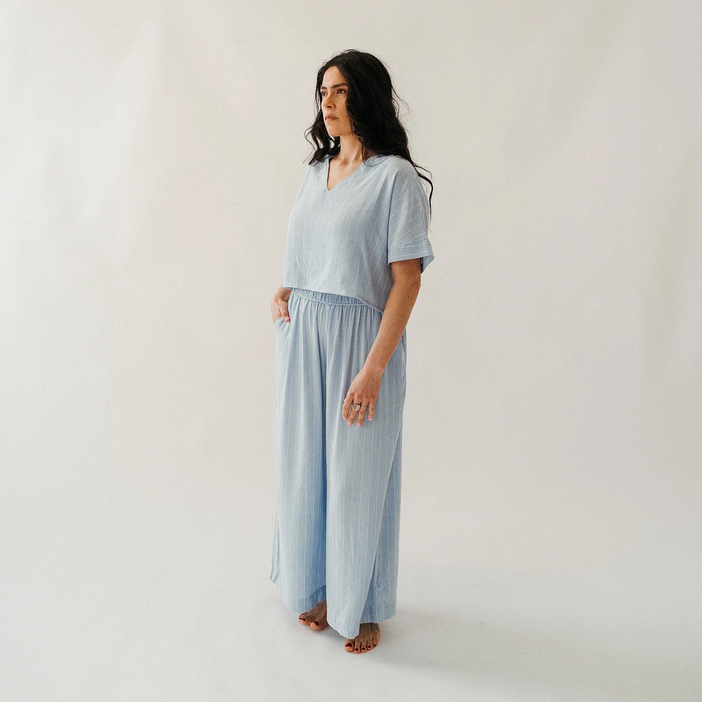 Blue Blend Palazzo Pants