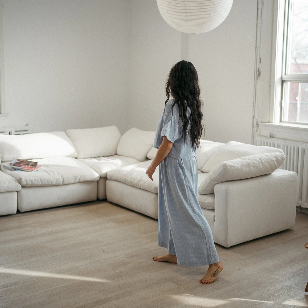Blue Blend Palazzo Pants