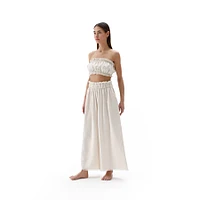 Linen-Cotton Bandeau Top