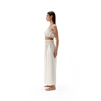 Linen-Cotton Bandeau Top