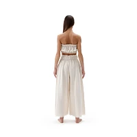 Linen-Cotton Bandeau Top