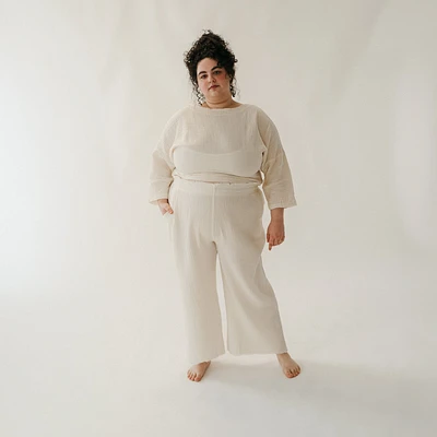 Crinkle Drawstring Palazzo Pants Plus