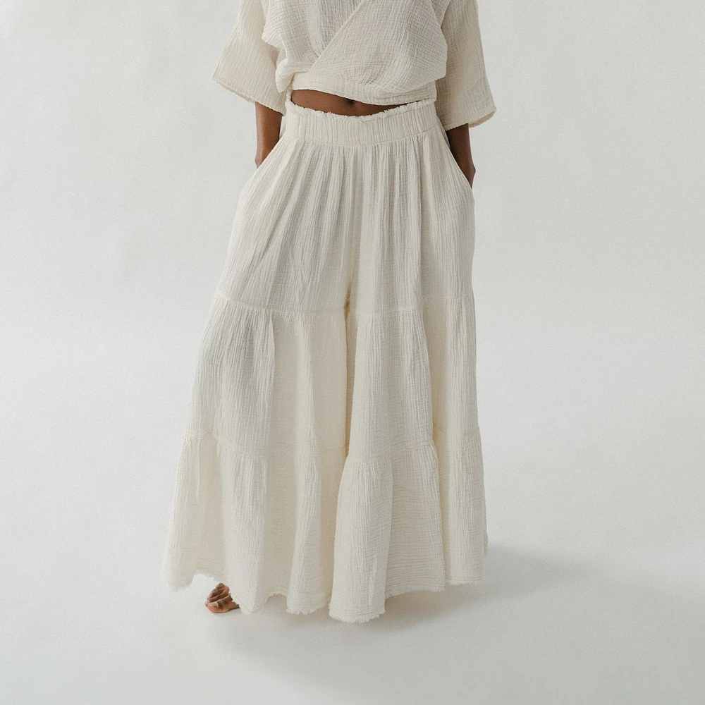 Crinkle Skirt Pants