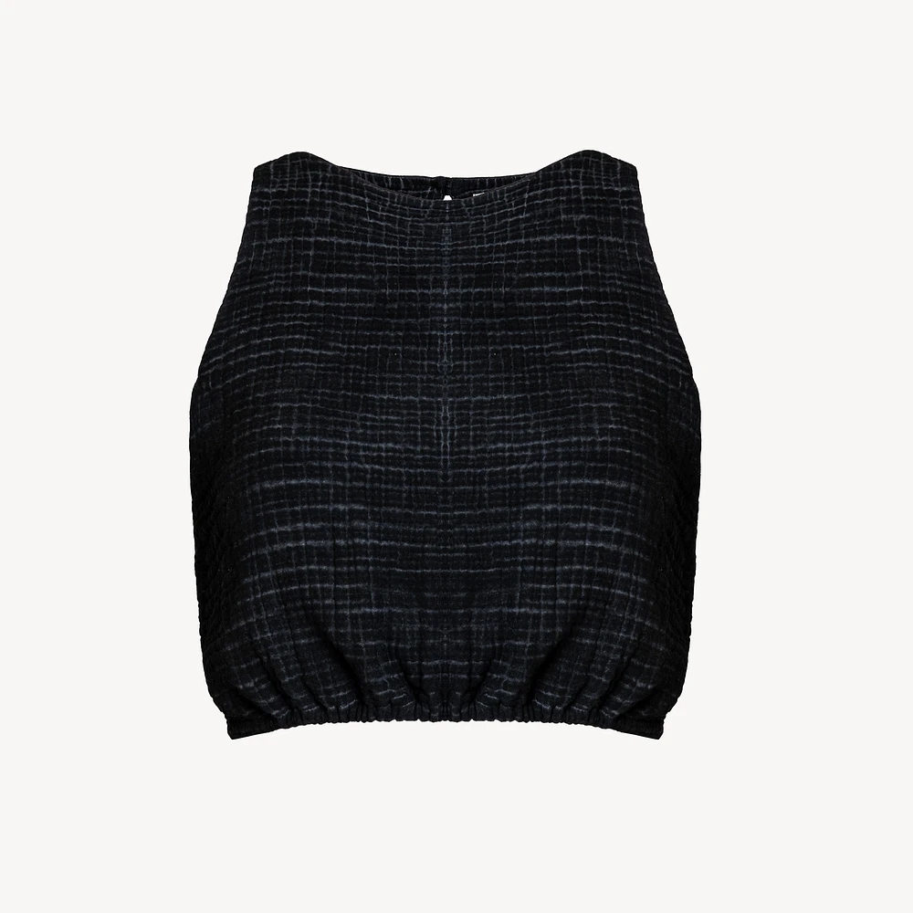 Crinkle Keyhole Tank Top