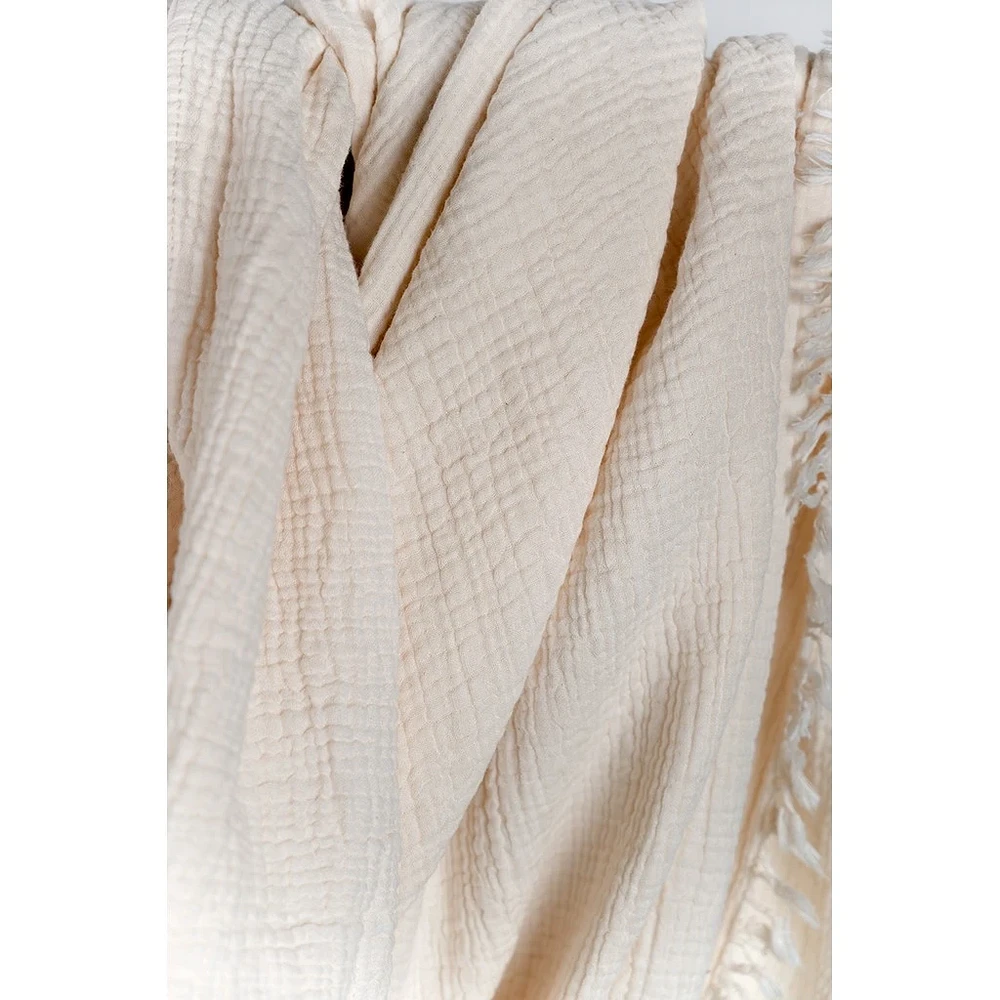 Solid Crinkle Throw