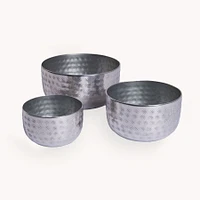 Silver Hammered Bowl - Set of 3