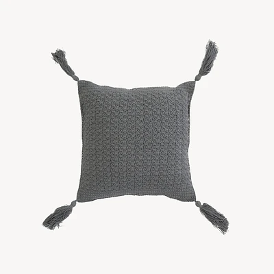 Crochet Pillow With Tassels - 15x15"