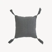 Crochet Pillow With Tassels - 15x15"