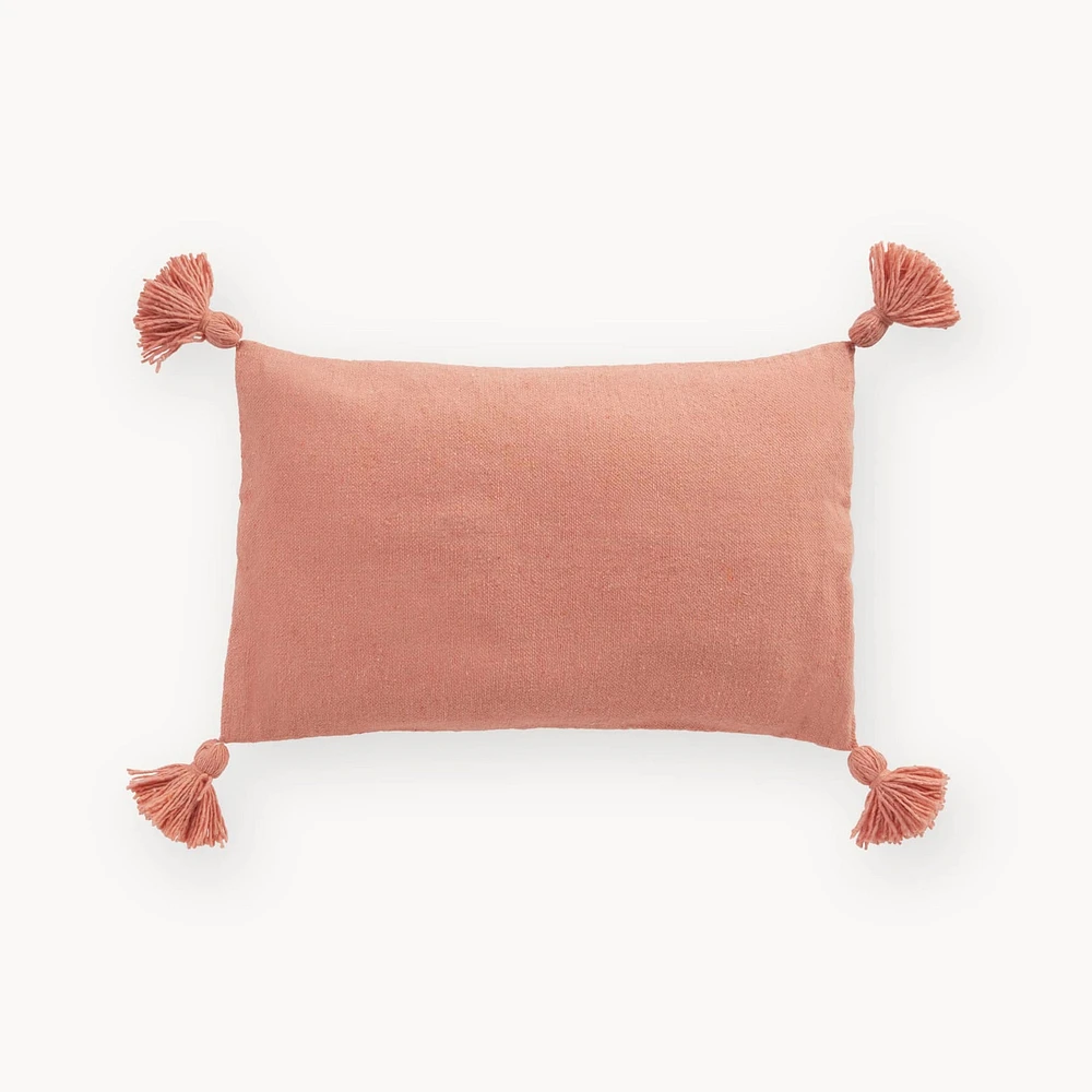 Solid Coral Moroccan Pillow - 14x22