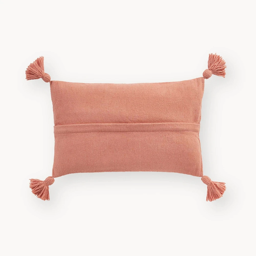 Solid Coral Moroccan Pillow - 14x22