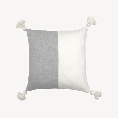 Half Light Grey Pom Pom Pillow - 20x20"