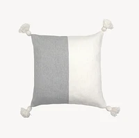 Half Light Grey Pom Pom Pillow - 20x20"