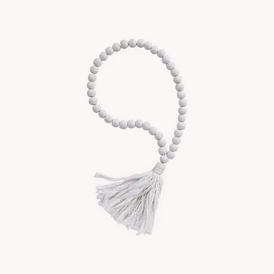 Beaded Tassel - White/White