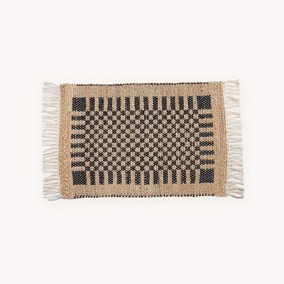 Check Jute Floor Mat