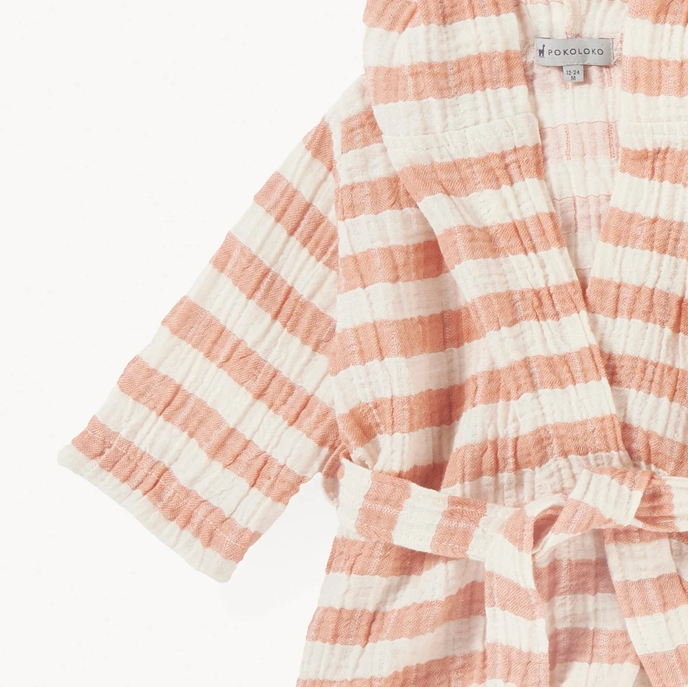 Striped Crinkle Kids Robe