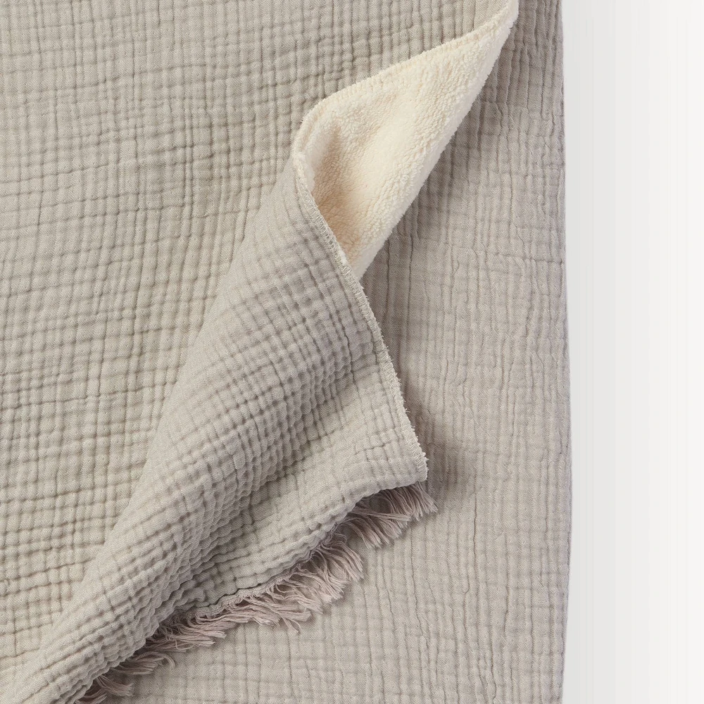 Crinkle Fleece-Lined Throw