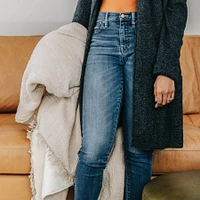 Crinkle Fleece-Lined Throw