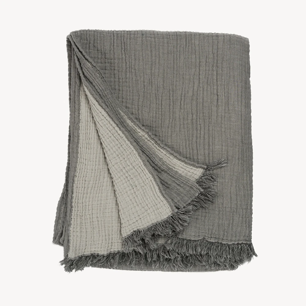 Solid Crinkle Throw