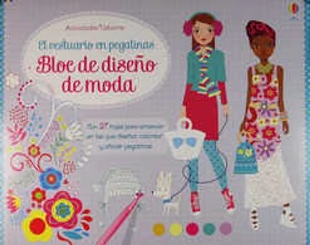 Bloc de diseño de moda. El vestuario en pegatinas