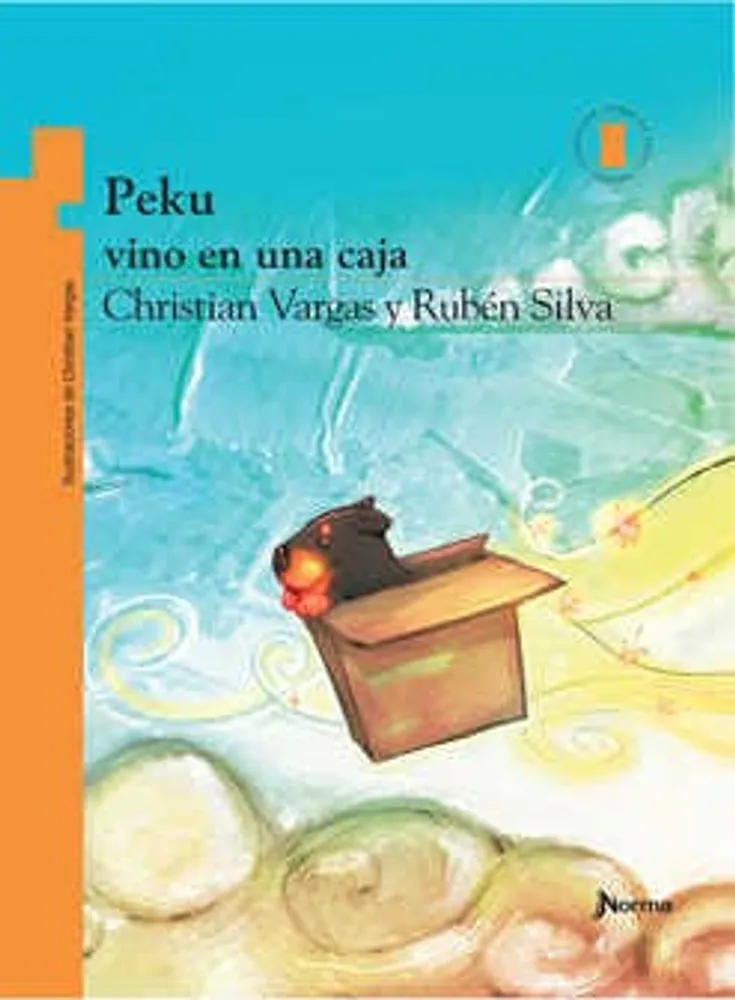 Peku vino en una caja