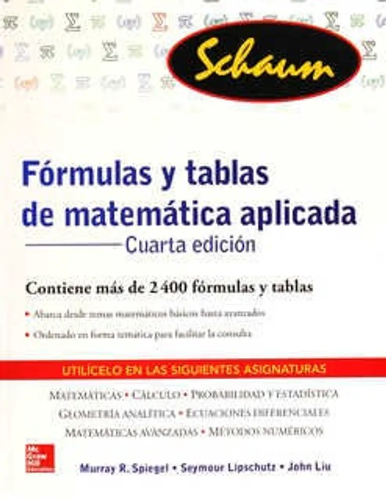 Formulas y tablas de matemática aplicada