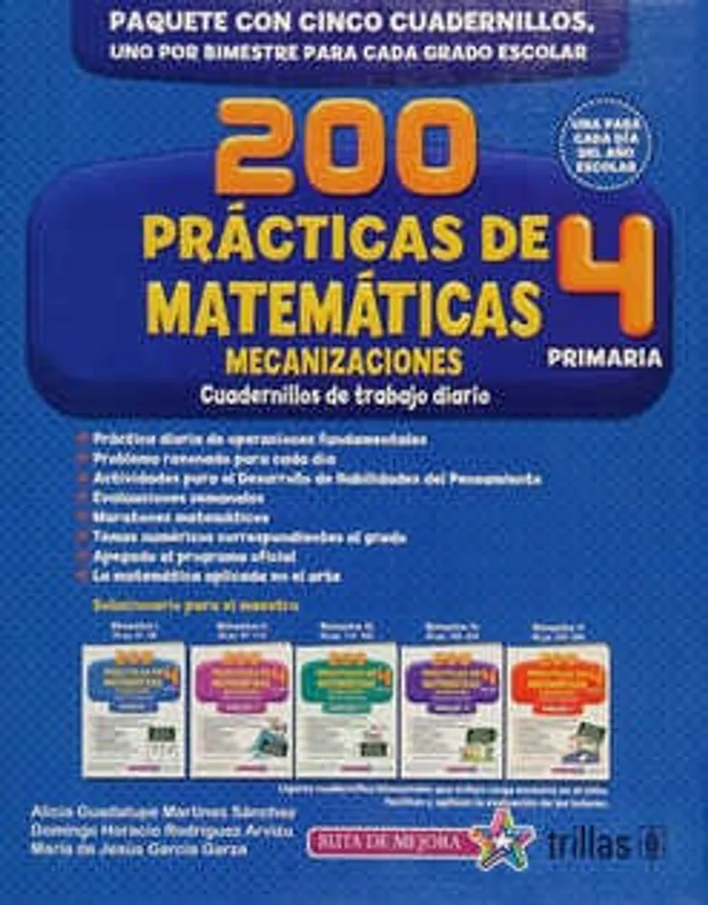 DOSCIENTAS PRÁCTICAS DE MATEMÁTICAS PRIMARIA C/5 CUADERNILLOS