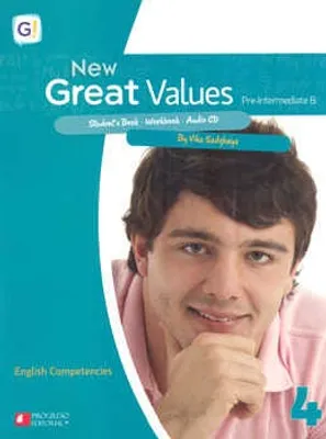 New great values 4 pre intermediate b students book workbook +  audio CD