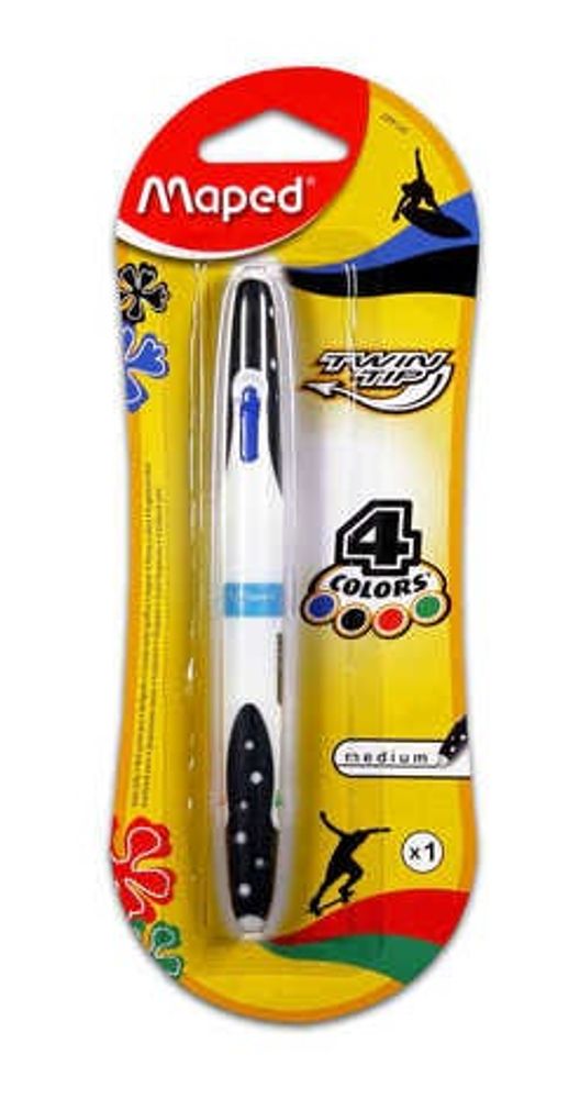 Bolígrafo Twin Tip medio 4 colores estándar x1 blister