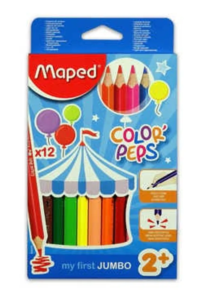 Lápices de colores Jumbo Color'Peps x12 estuche de cartón