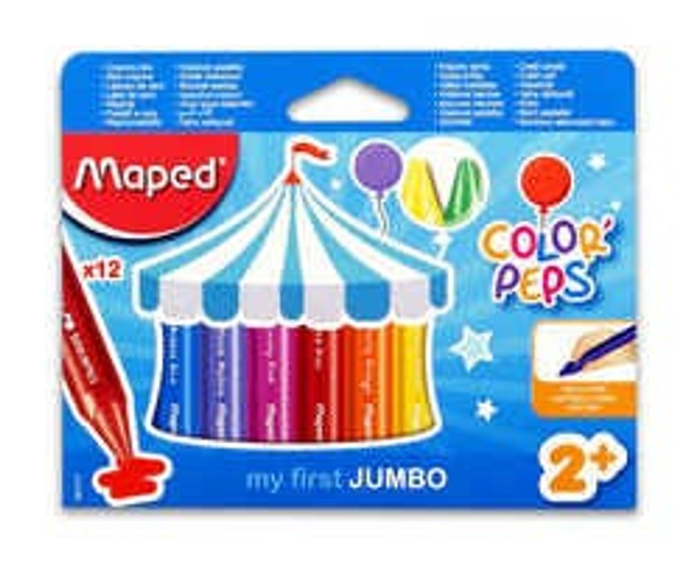 Crayones de cera Jumbo Color'Peps x12 estuche de cartón