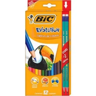 Lápices de colores Bic Evolution hexagonales con 12 piezas