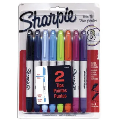 Marcador Permanente Sharpie Twin Fino Ultra C/8 Surt