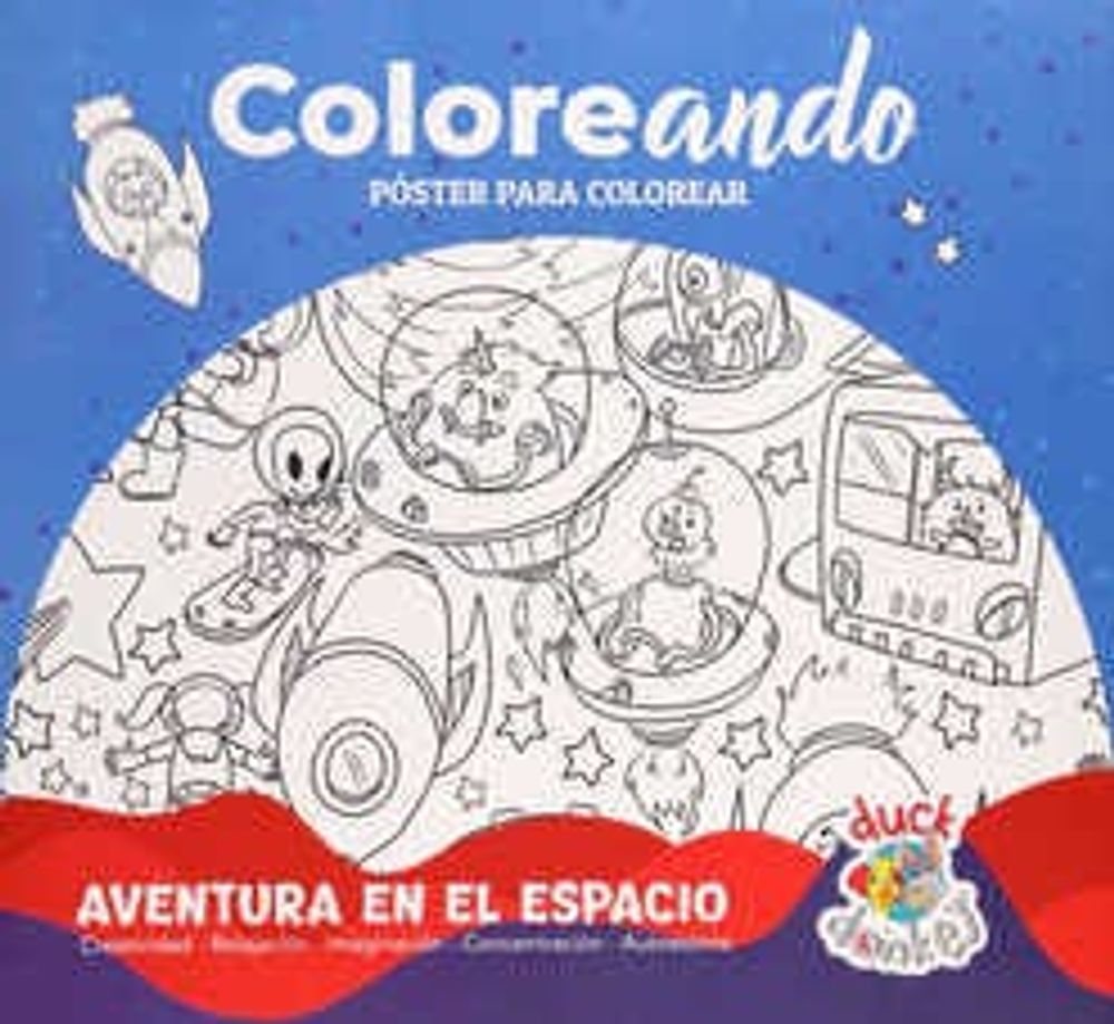 Aventura en el espacio: Coloreando póster para colorear