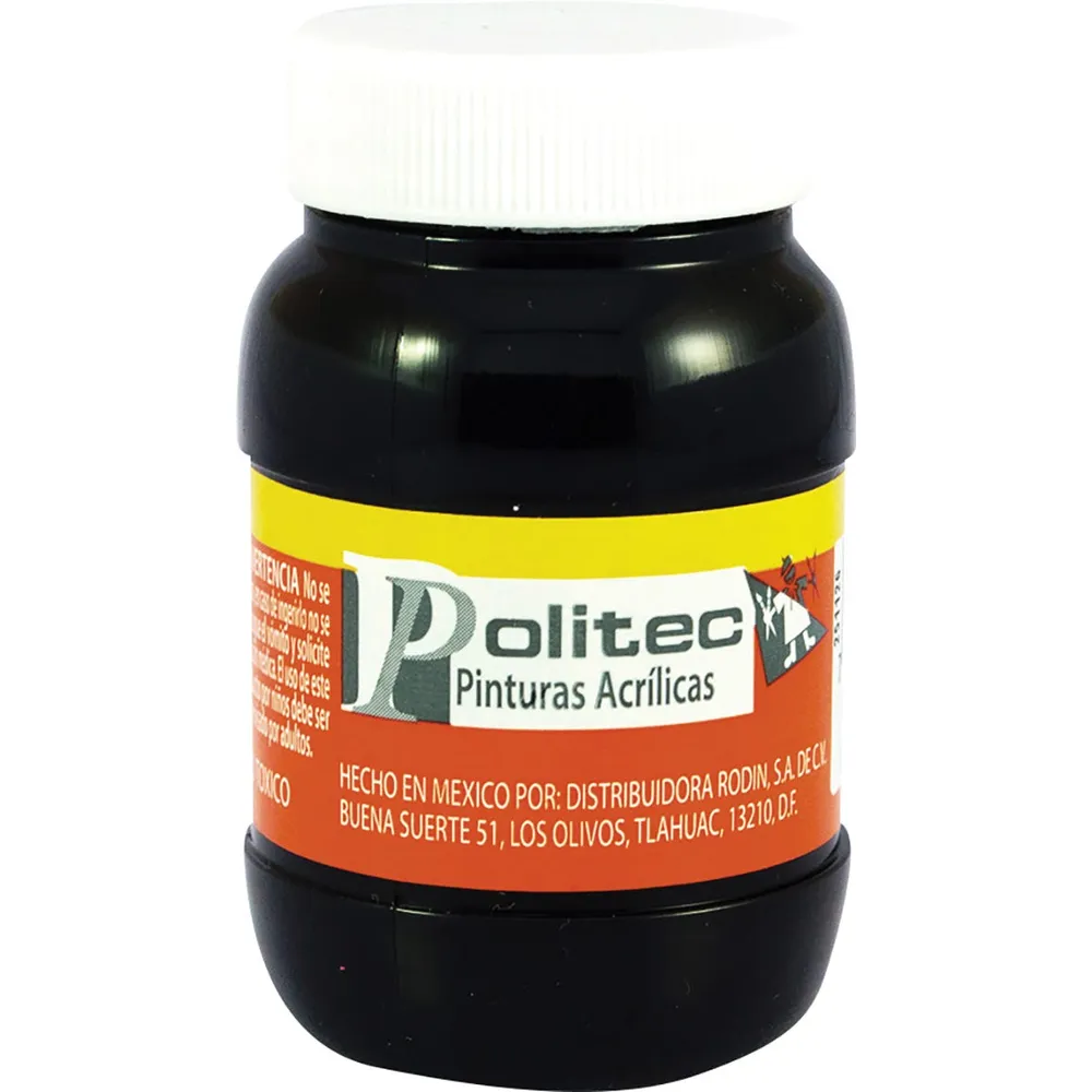 Pintura acrílica Politec l/300 100ml negro