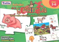 Animales de la granja español-inglés con 9 rompecabezas