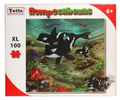 Rompecabezas Familia de orcas 100 piezas