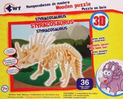 Rompecabezas de madera 3D chico Styracosaurus