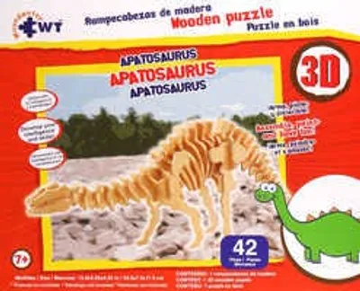 Rompecabezas de madera 3D chico Apatosaurus