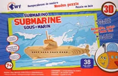 Rompecabezas de madera 3D grande Submarino