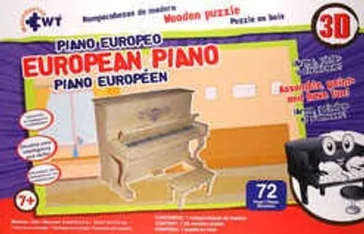 Rompecabezas de madera 3D grande Piano europeo