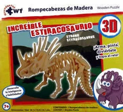 Rompecabezas de madera 3D Increíble Estiracosaurio