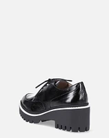 Zapato tipo Blucher  en piel color negro para mujer