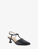 Zapatilla destalonada en piel napa color negro para mujer