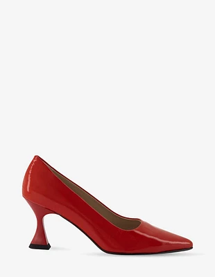 Zapatilla en piel charol color rojo para mujer