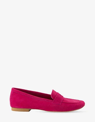 Mocasín en piel ante color rosa para mujer