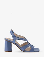 Sandalia en piel florantik color azul para mujer